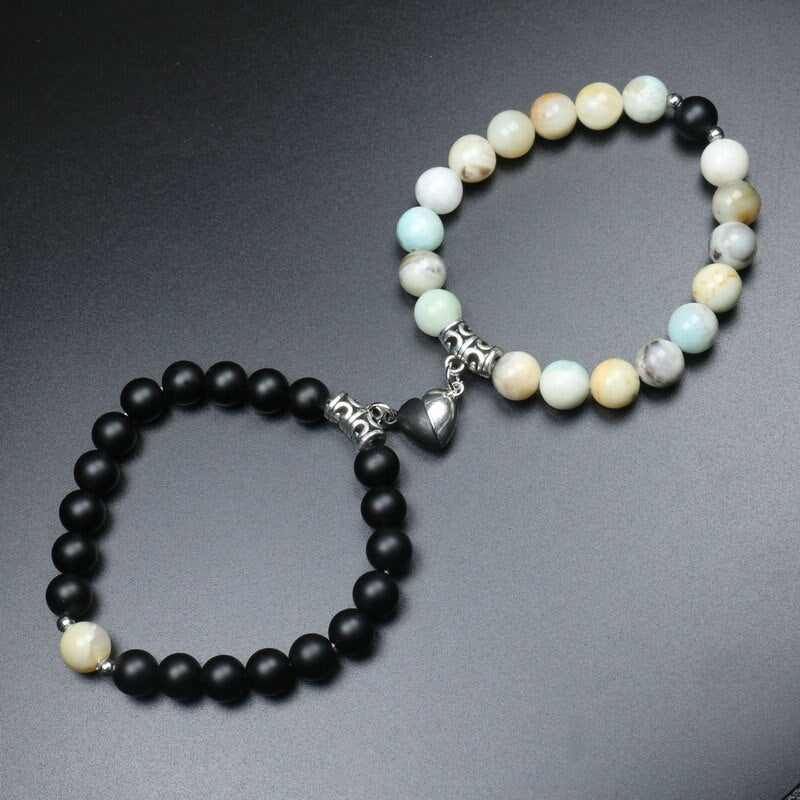 Heart Shaped Couples Magnetic Distance Bracelet