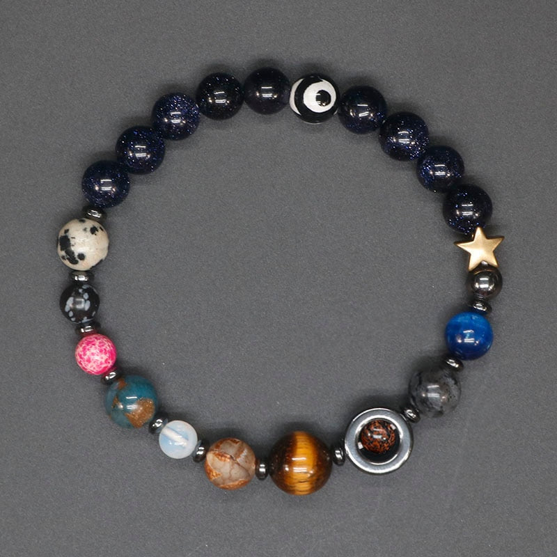 Black Hole Solar System Crystal Beaded Bracelet