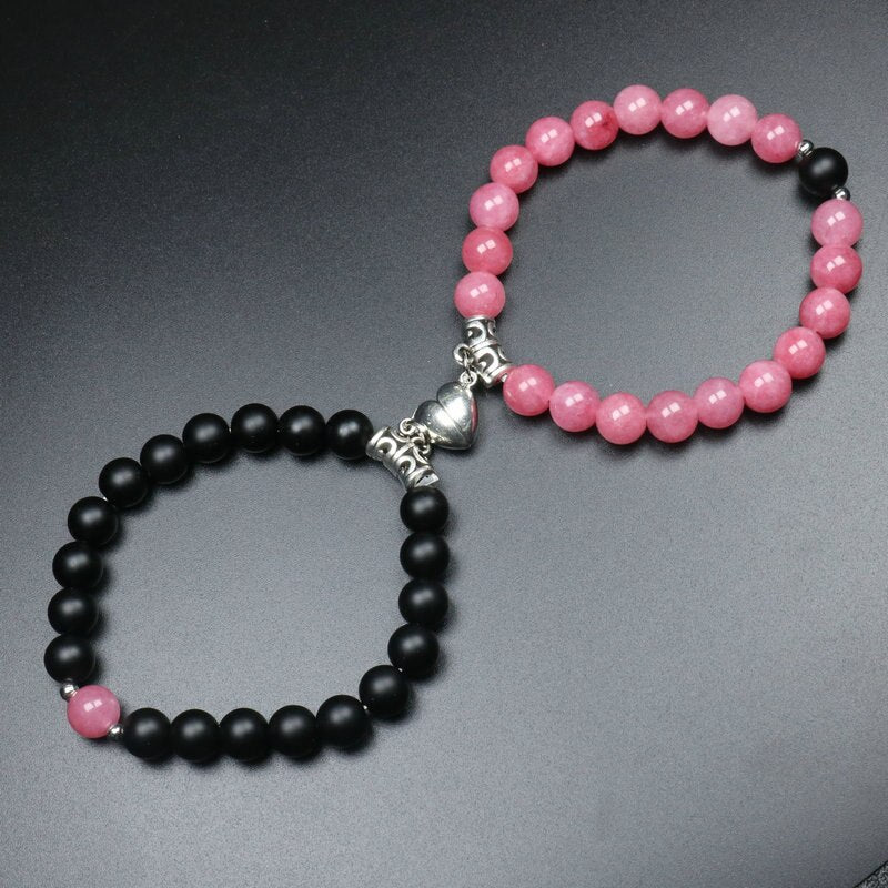 Heart Shaped Couples Magnetic Distance Bracelet