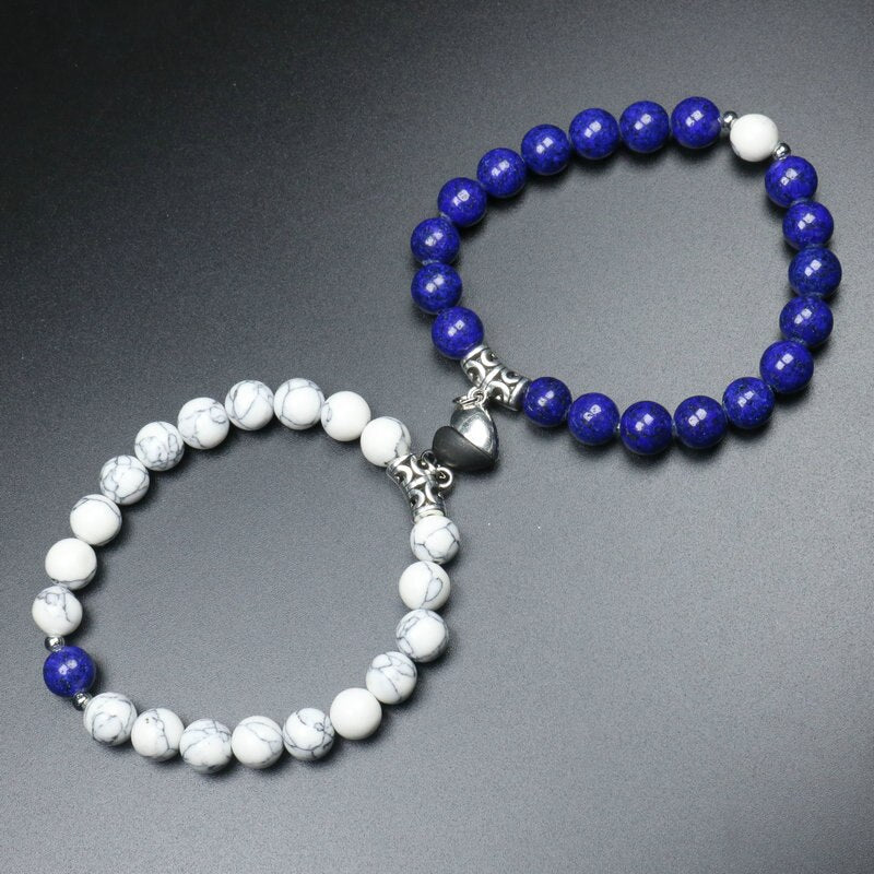 Heart Shaped Couples Magnetic Distance Bracelet