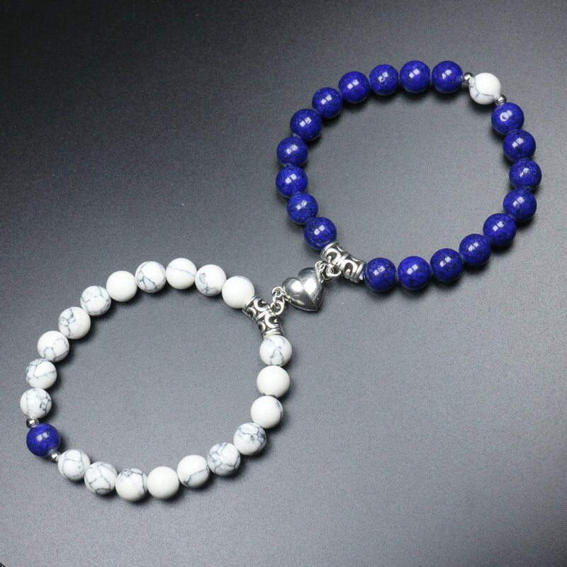 Heart Shaped Couples Magnetic Distance Bracelet