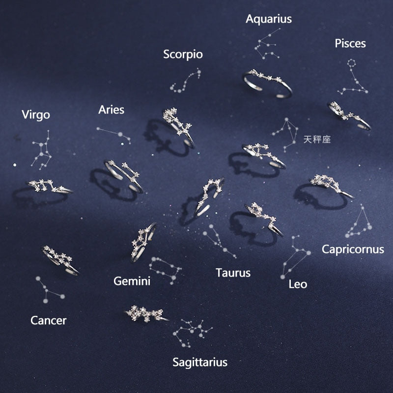 12 Constellation Zodiac Sign Ring
