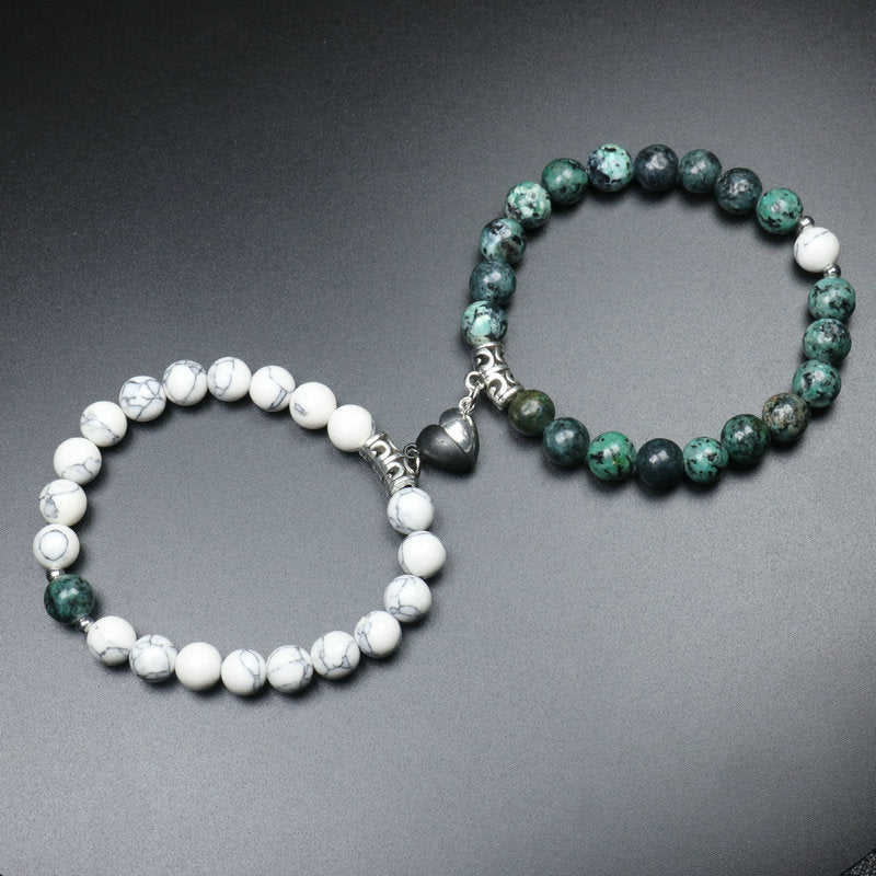 Heart Shaped Couples Magnetic Distance Bracelet