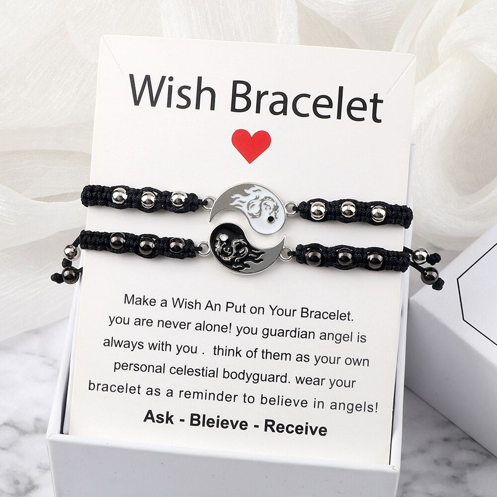 Yin Yang Dragon Couples Bracelets