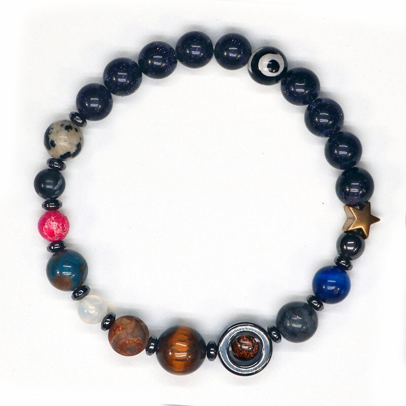 Black Hole Solar System Crystal Beaded Bracelet