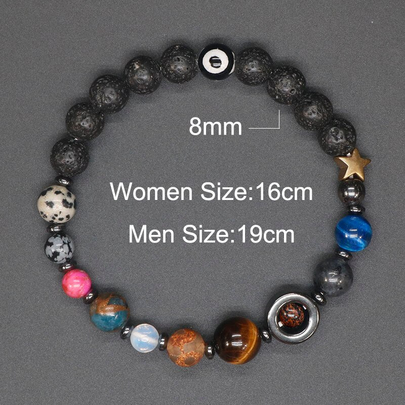 Black Hole Solar System Crystal Beaded Bracelet