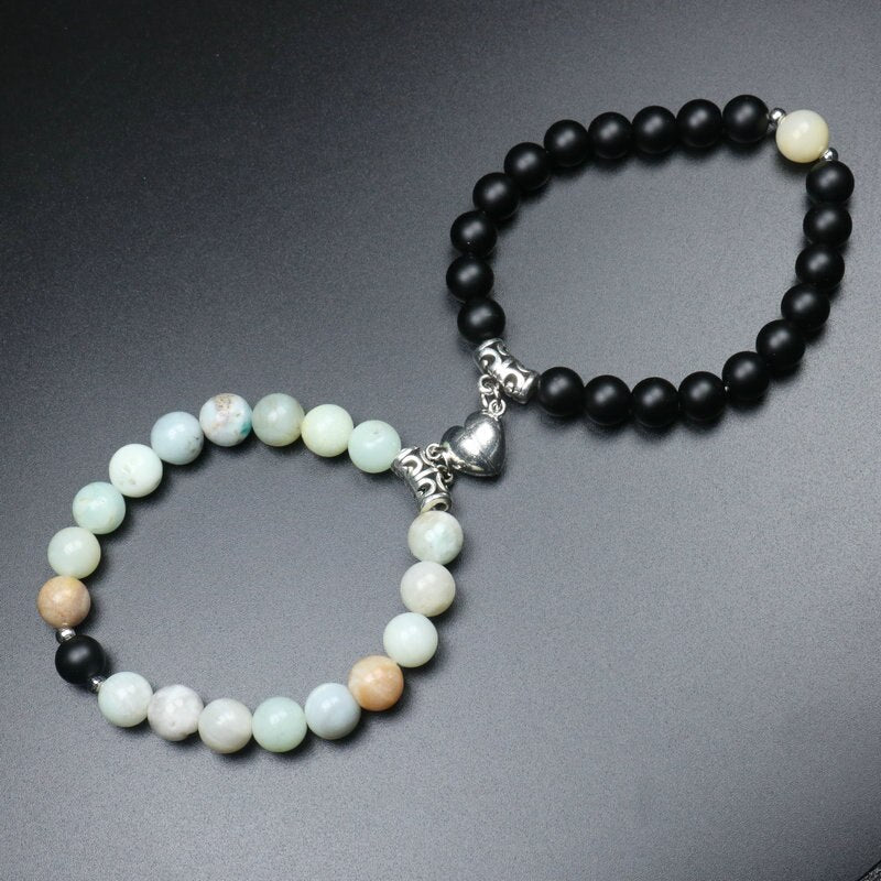 Heart Shaped Couples Magnetic Distance Bracelet