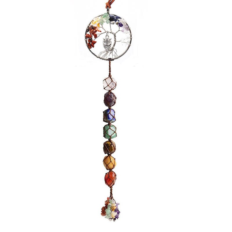 7 Chakra Tree Of Life Hanging Crystal Ornament